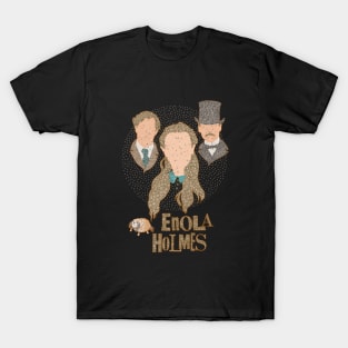 Enola Holmes Characters Minimalist Portraits Circle Design T-Shirt